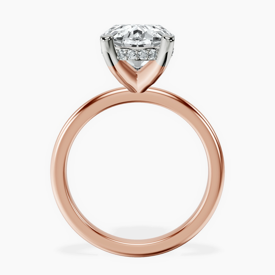 14kt Rose Gold Mildred Hidden Halo Solitaire Lab Diamond Ring side right image one