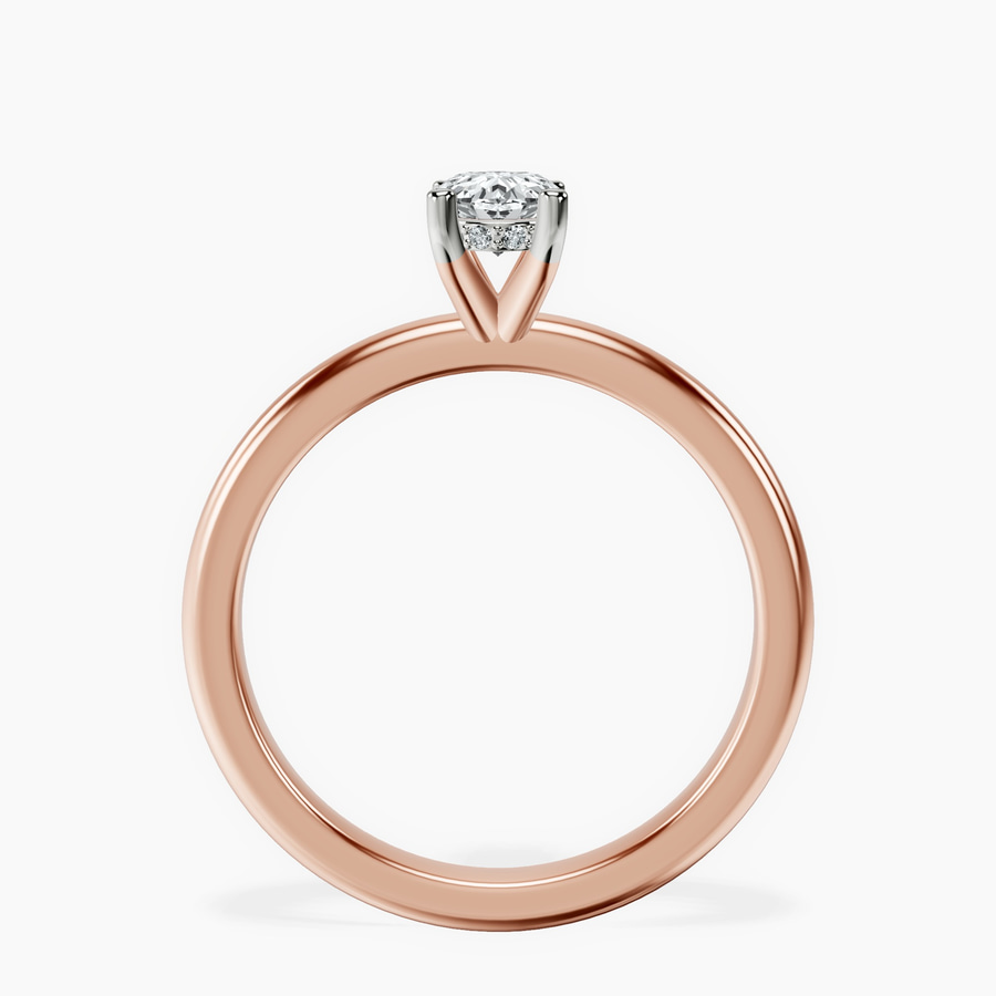 14kt Rose Gold Mildred Hidden Halo Solitaire Lab Diamond Ring side right image one