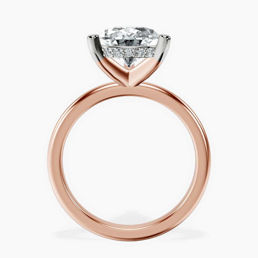14kt Rose Gold Mildred Hidden Halo Solitaire Lab Diamond Ring side right image one