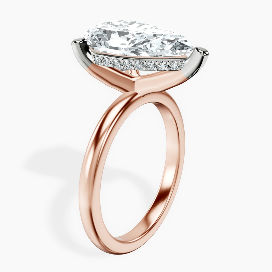 18kt Rose Gold Mildred Hidden Halo Solitaire Lab Diamond Ring standing product image one