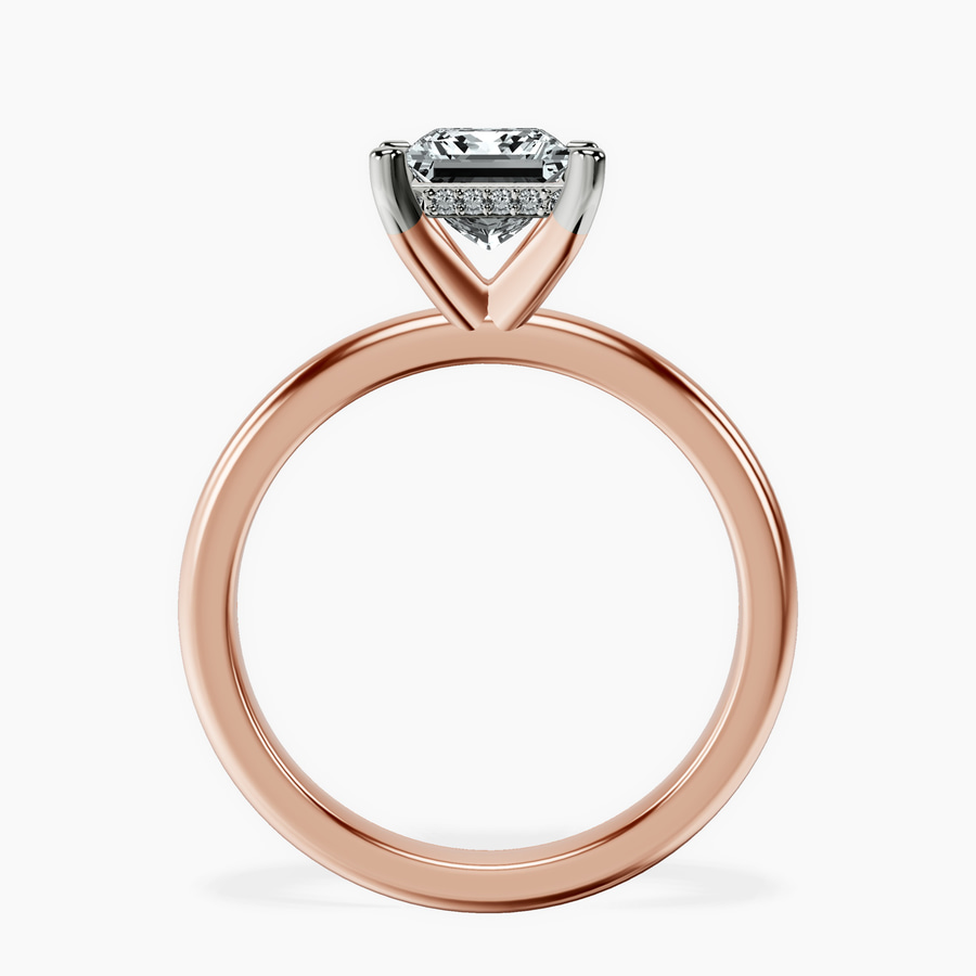 14kt Rose Gold Mildred Hidden Halo Solitaire Lab Diamond Ring side right image one