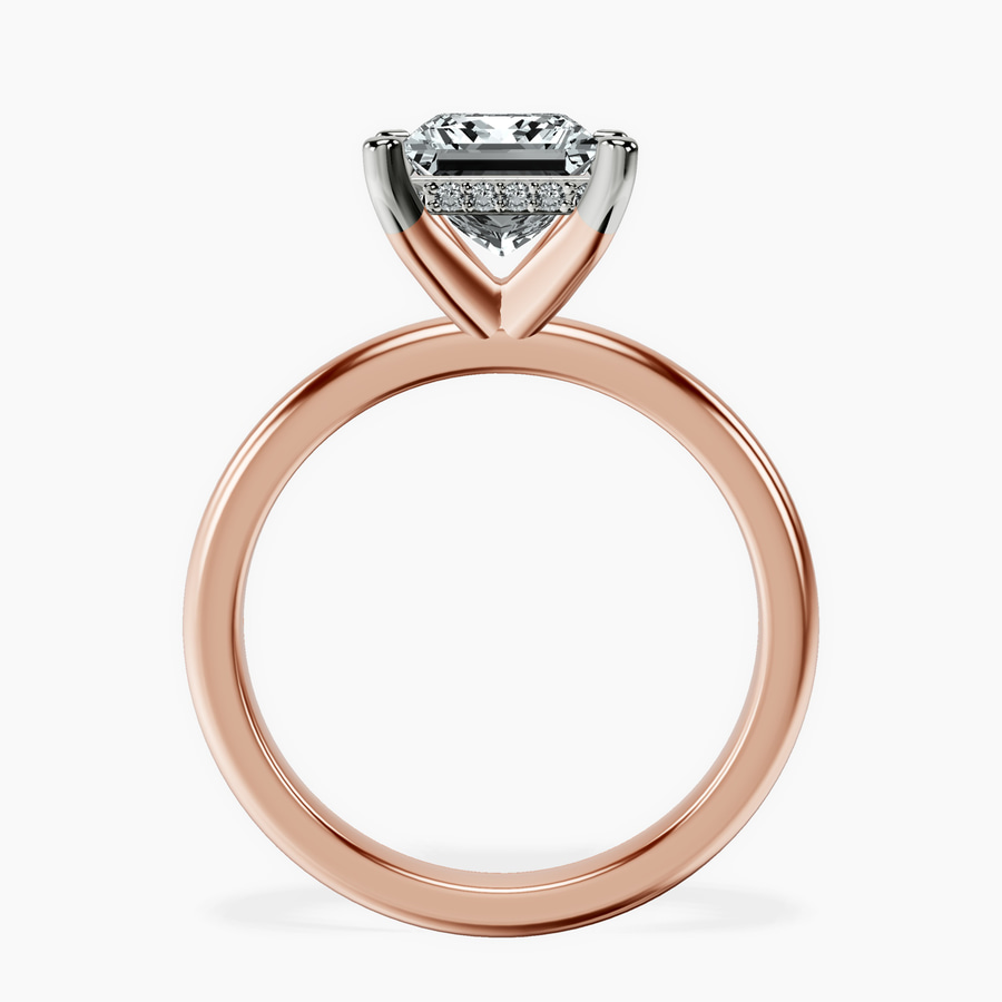 18ct Rose Gold Mildred Hidden Halo Solitaire Lab Diamond Ring side right image one