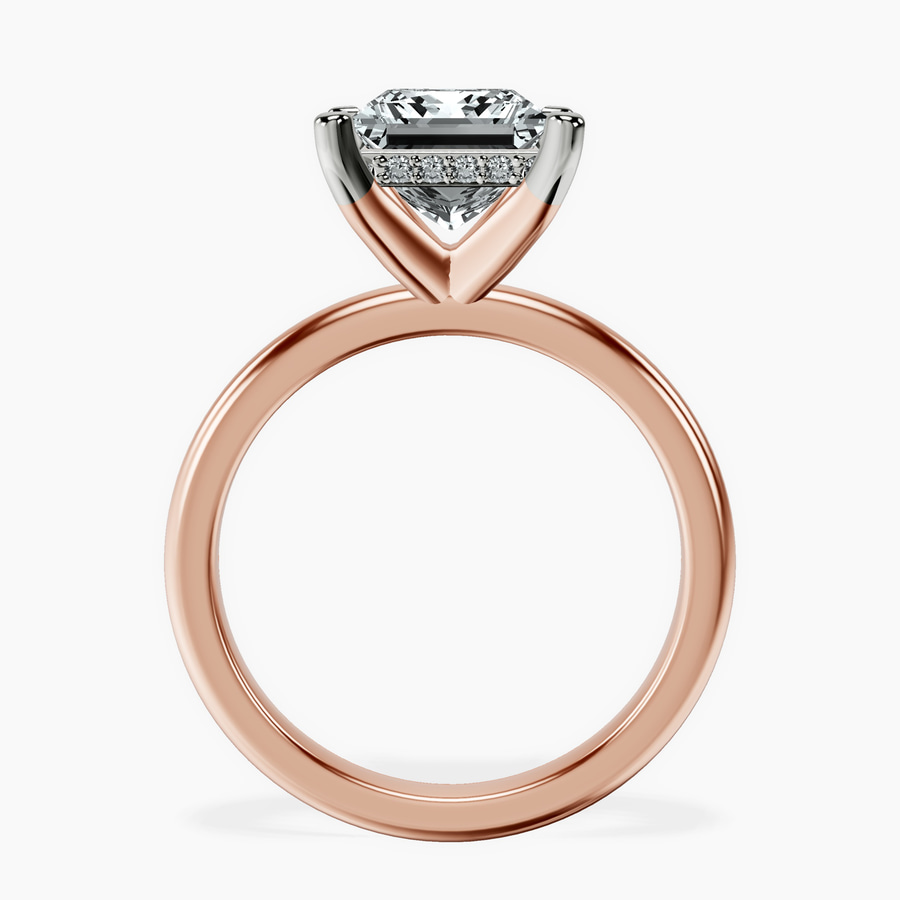 14kt Rose Gold Mildred Hidden Halo Solitaire Lab Diamond Ring side right image one