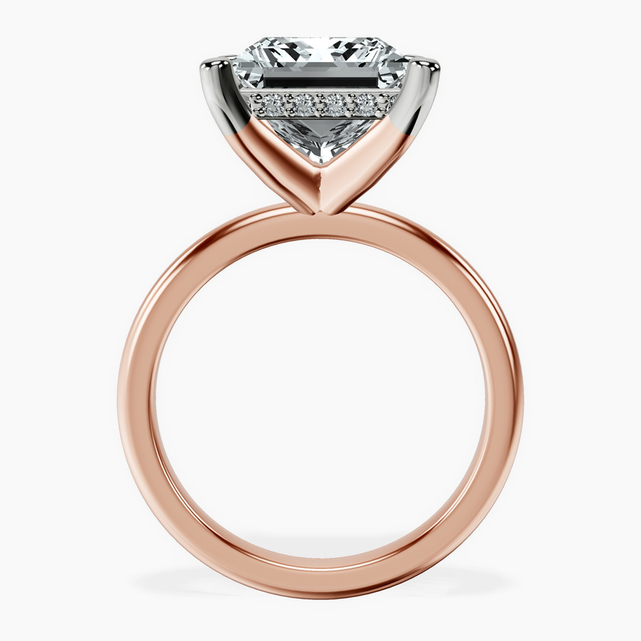10kt Rose Gold Mildred Hidden Halo Solitaire Lab Diamond Ring side right image one