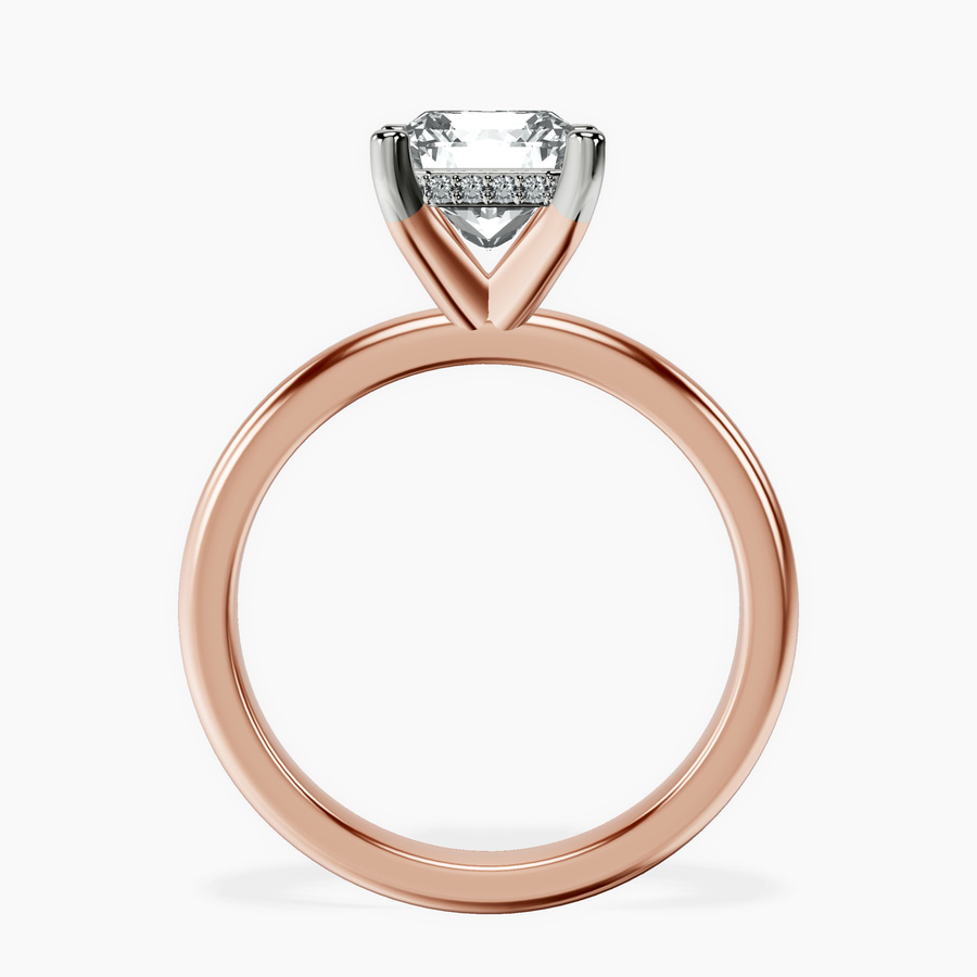 18ct Rose Gold Mildred Hidden Halo Solitaire Lab Diamond Ring side right image one