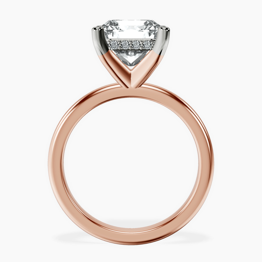 10kt Rose Gold Mildred Hidden Halo Solitaire Lab Diamond Ring side right image one