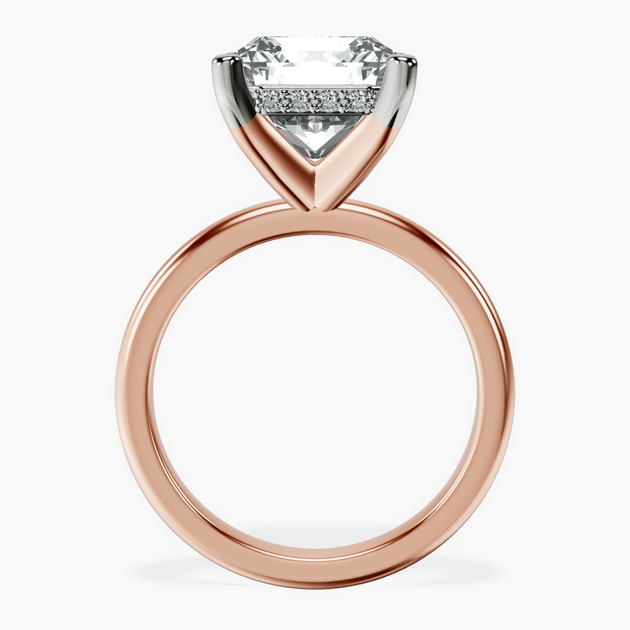 14kt Rose Gold Mildred Hidden Halo Solitaire Lab Diamond Ring side right image one