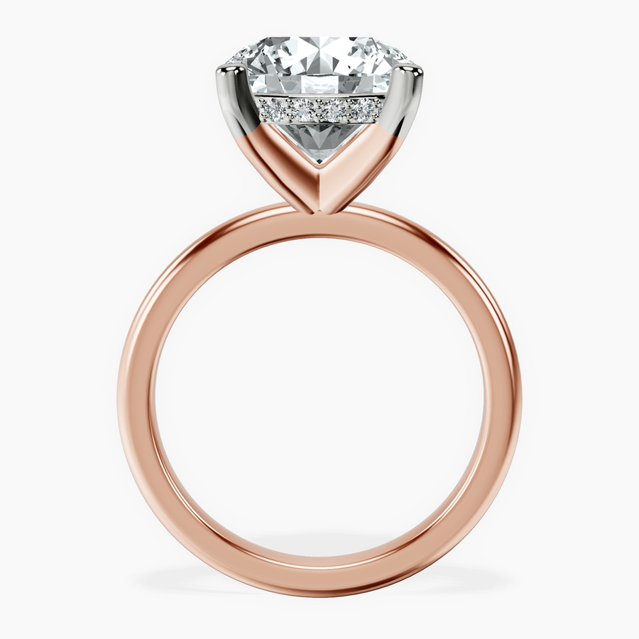 18ct Rose Gold Mildred Hidden Halo Solitaire Lab Diamond Ring side right image one