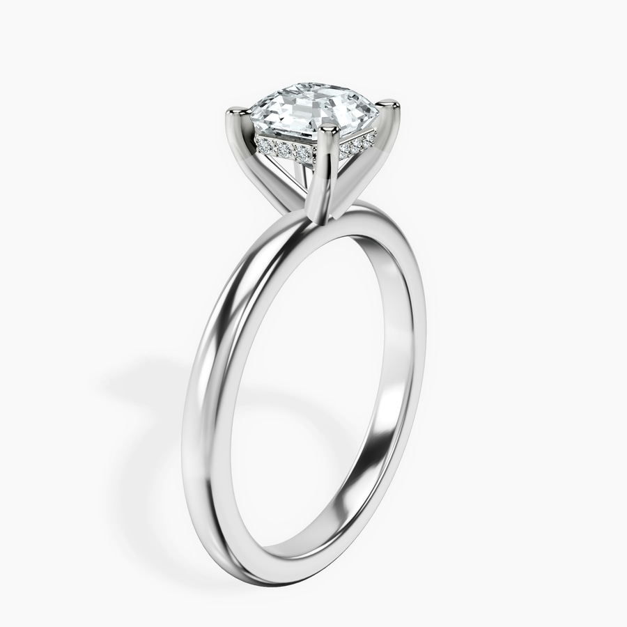 Platinum Mildred Hidden Halo Solitaire Lab Diamond Ring standing product image one