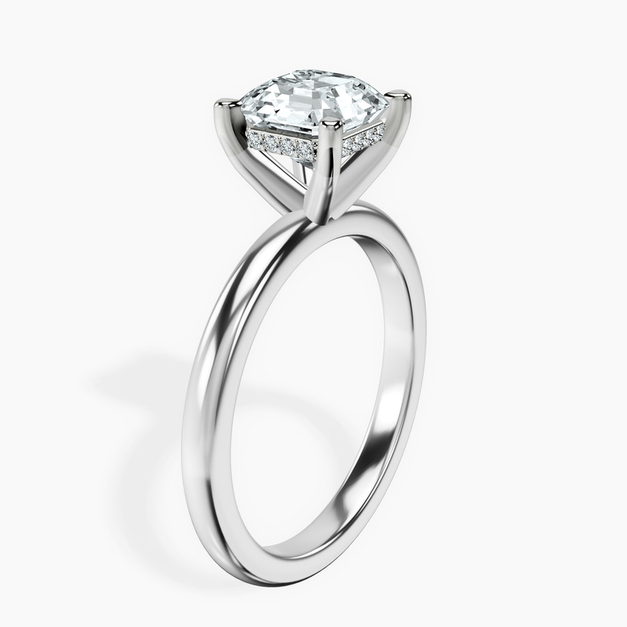 Platinum Mildred Hidden Halo Solitaire Lab Diamond Ring standing product image one