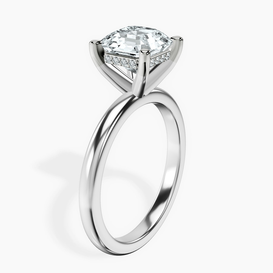 Platinum Mildred Hidden Halo Solitaire Lab Diamond Ring standing product image one