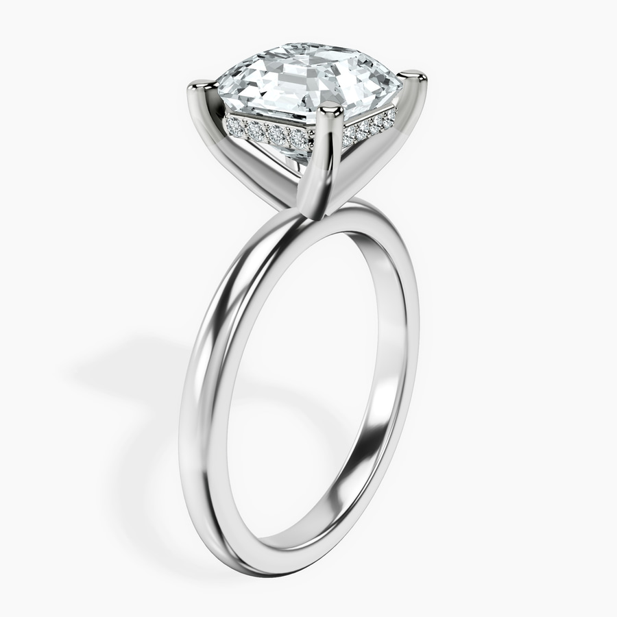 Platinum Mildred Hidden Halo Solitaire Lab Diamond Ring standing product image one