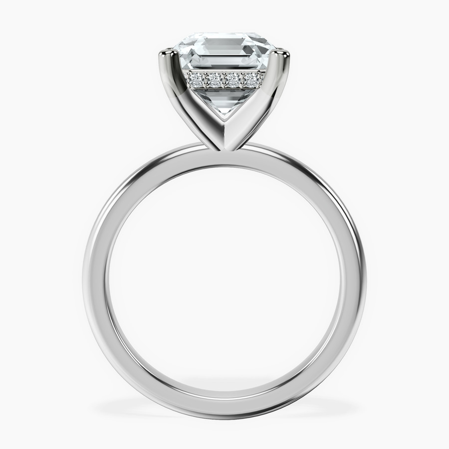 Platinum Mildred Hidden Halo Solitaire Lab Diamond Ring side right image one