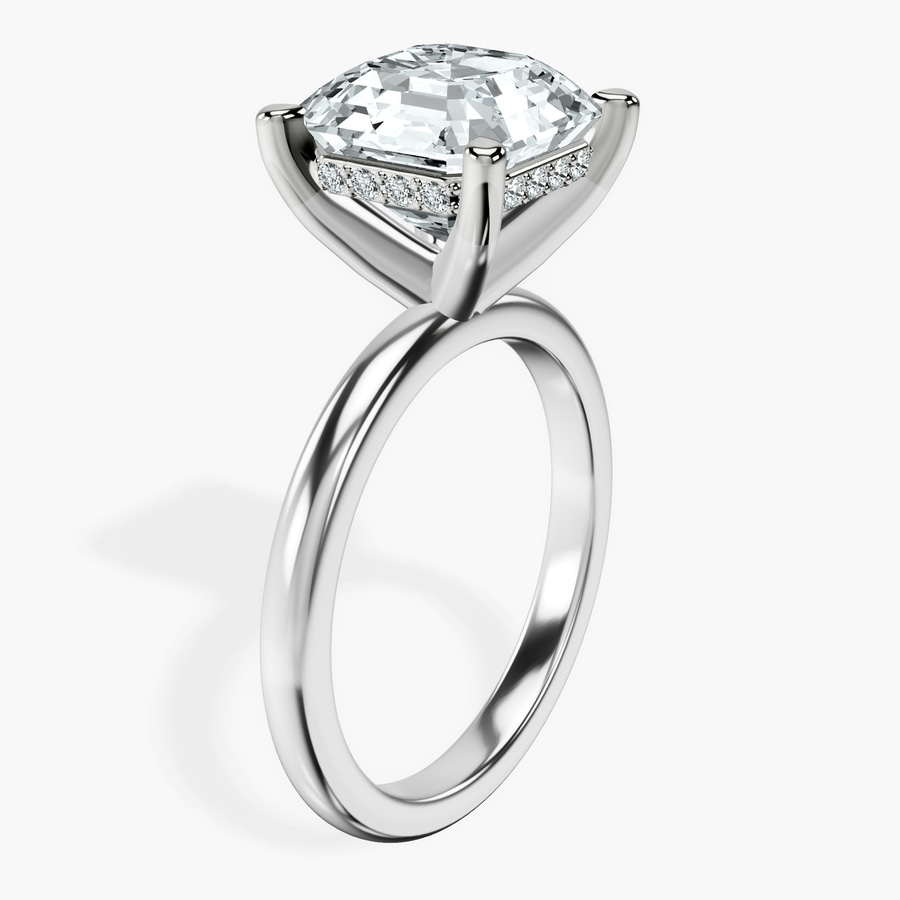 Platinum Mildred Hidden Halo Solitaire Lab Diamond Ring standing product image one