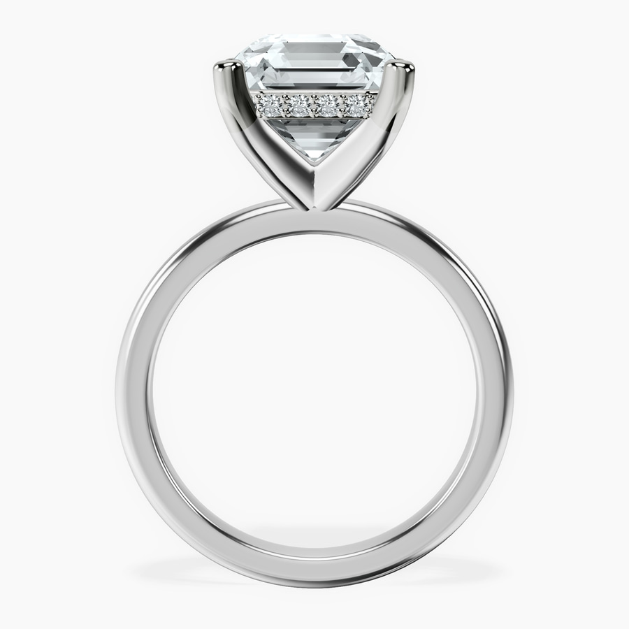 Platinum Mildred Hidden Halo Solitaire Lab Diamond Ring side right image one