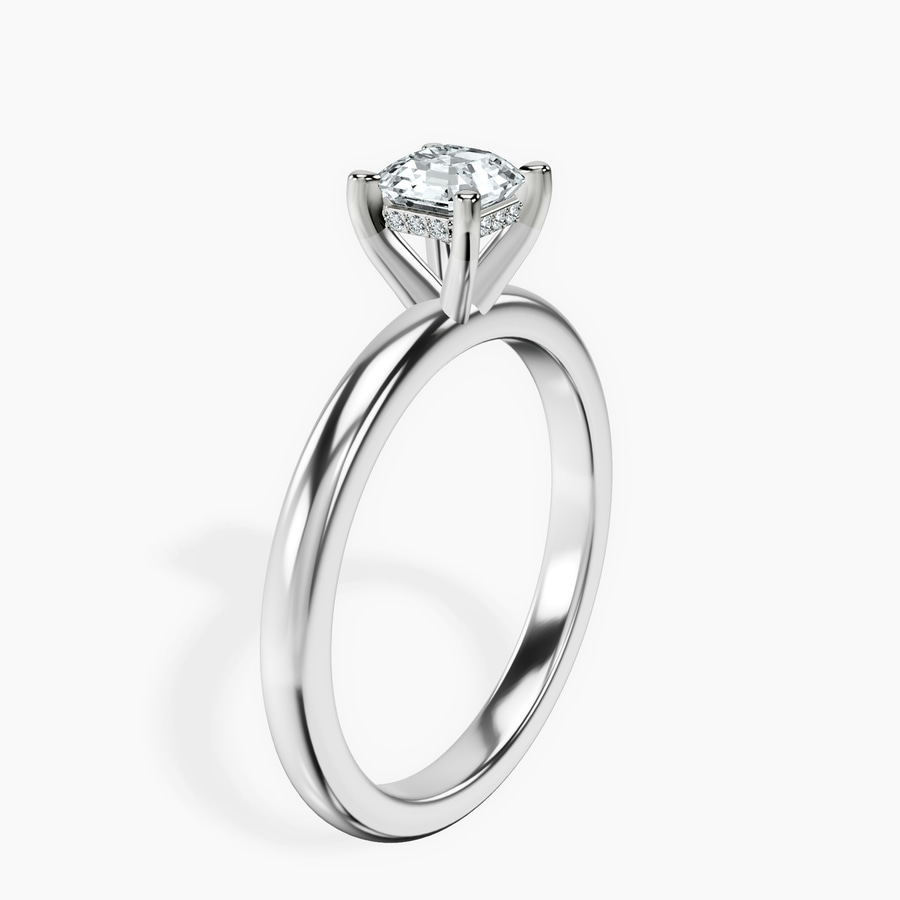 Platinum Mildred Hidden Halo Solitaire Lab Diamond Ring standing product image one