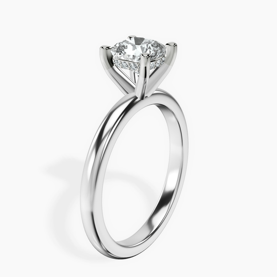 Platinum Mildred Hidden Halo Solitaire Lab Diamond Ring standing product image one