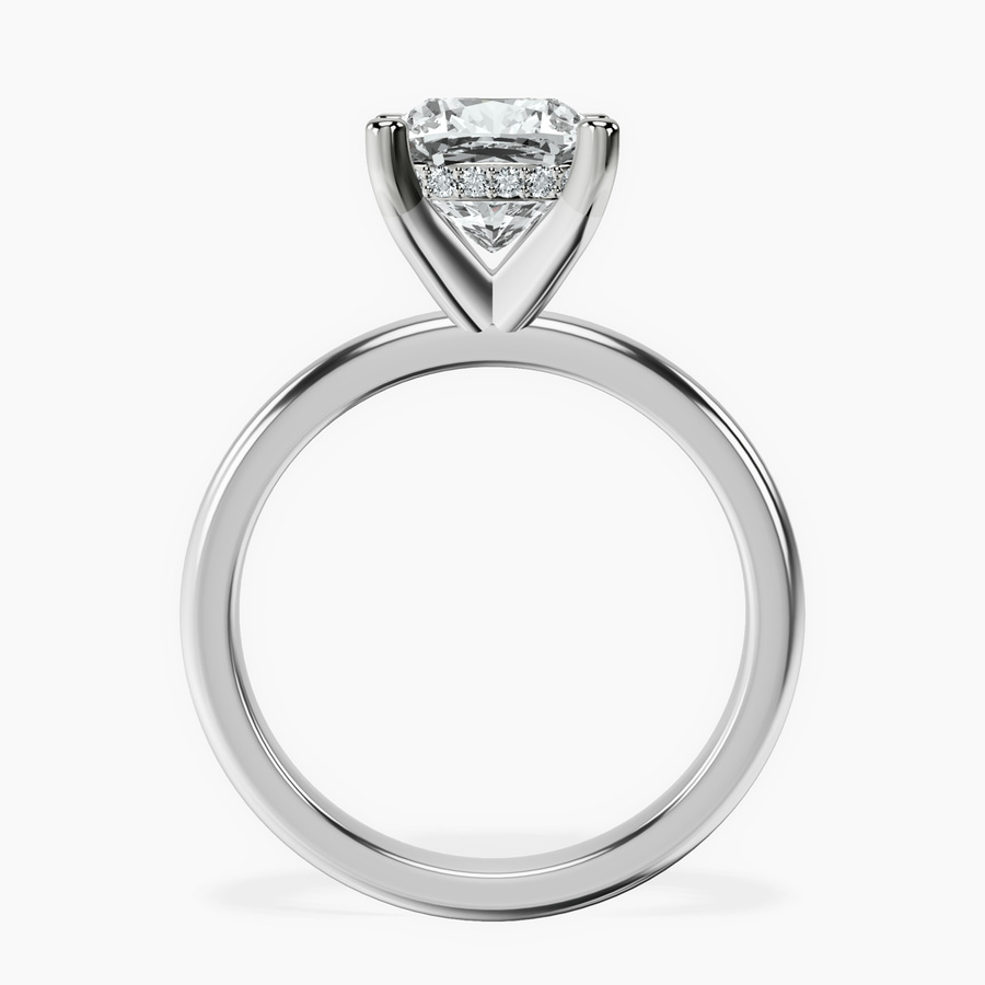 18kt White Gold Mildred Hidden Halo Solitaire Lab Diamond Ring side right image one