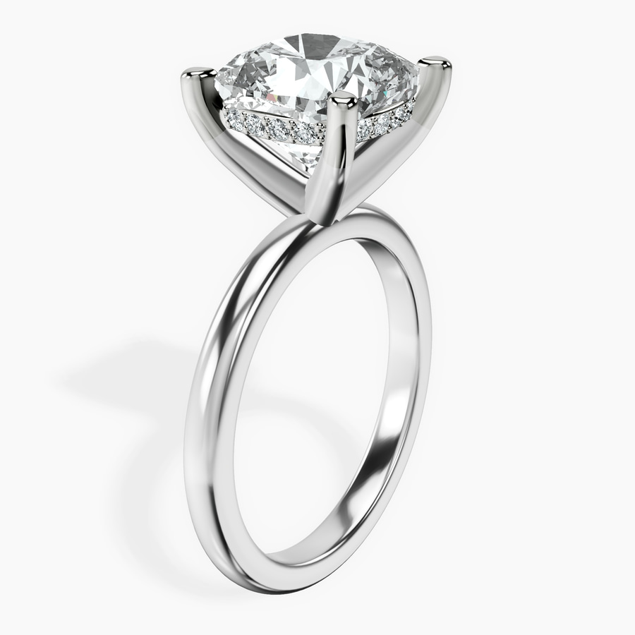 14kt White Gold Mildred Hidden Halo Solitaire Lab Diamond Ring standing product image one