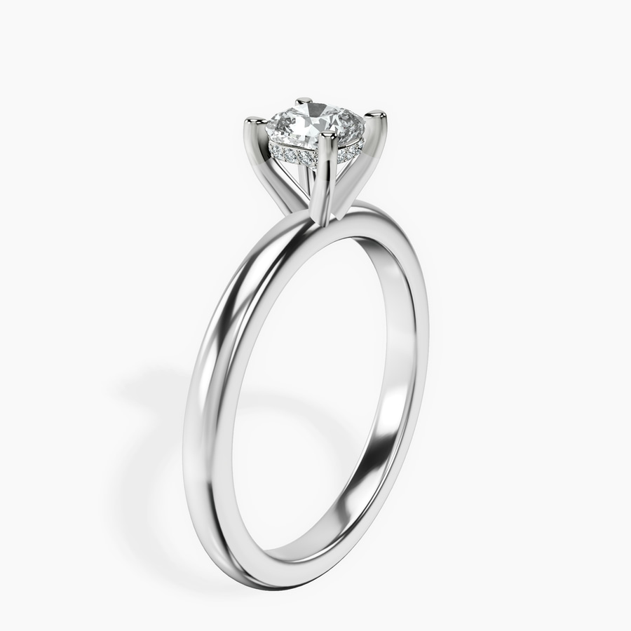 Platinum Mildred Hidden Halo Solitaire Lab Diamond Ring standing product image one