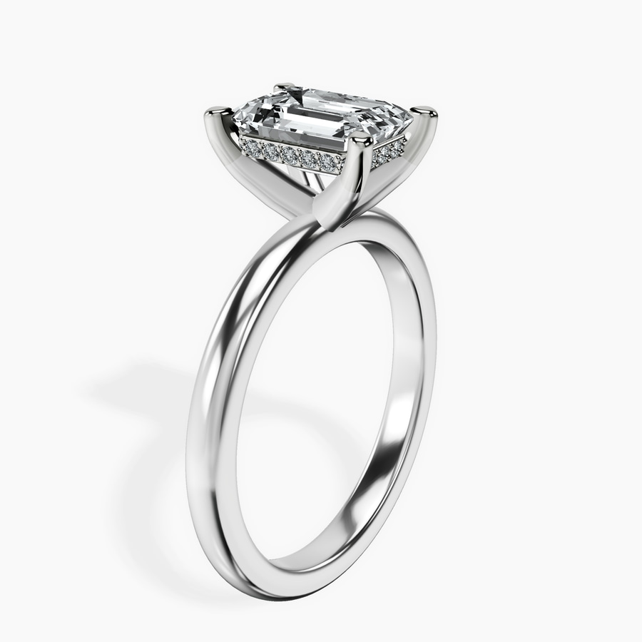 Platinum Mildred Hidden Halo Solitaire Lab Diamond Ring standing product image one