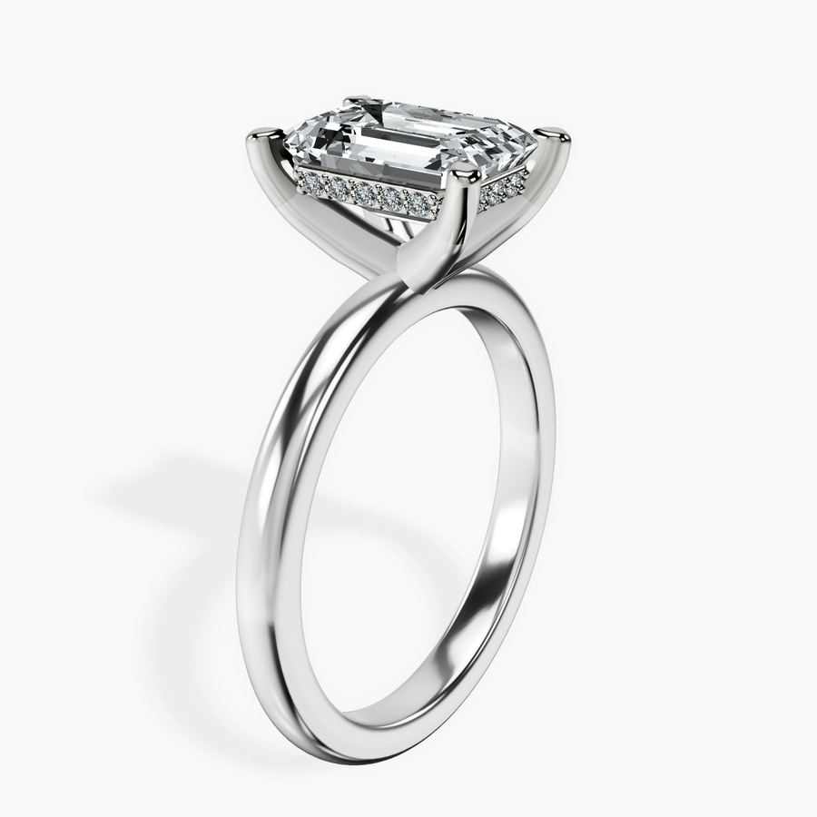 14kt White Gold Mildred Hidden Halo Solitaire Lab Diamond Ring standing product image one
