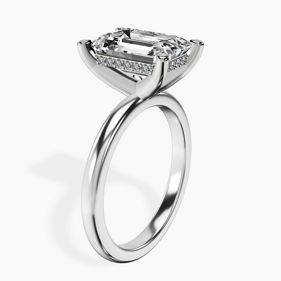 Platinum Mildred Hidden Halo Solitaire Lab Diamond Ring standing product image one