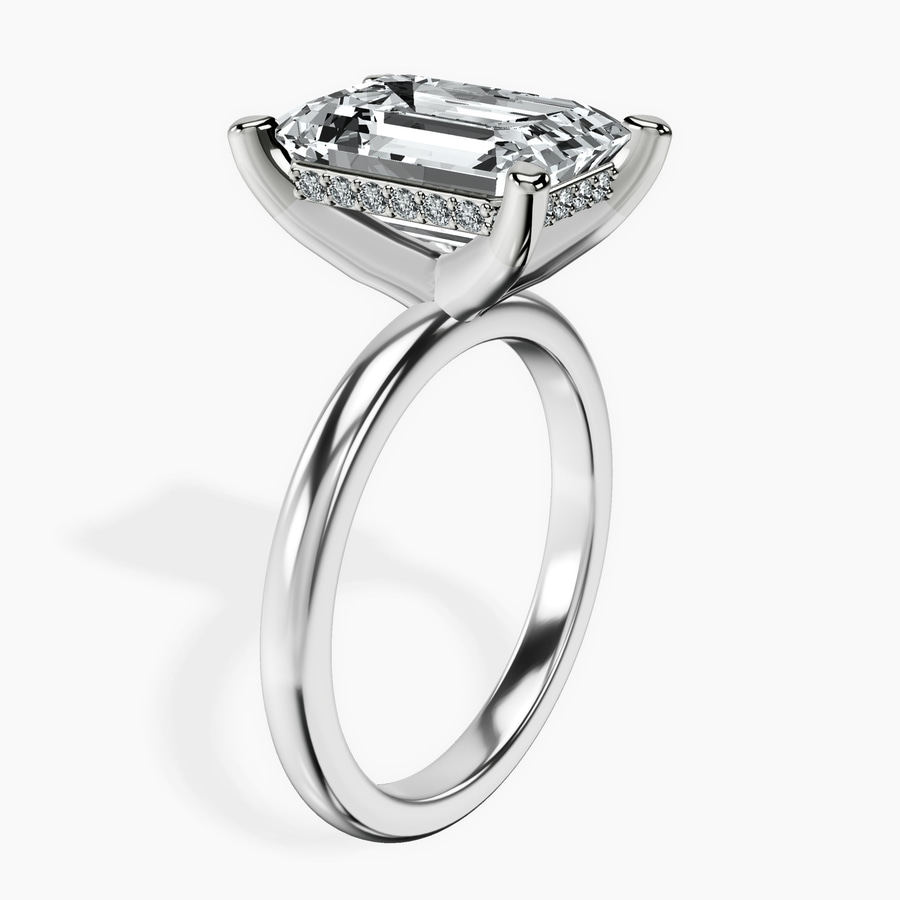 Platinum Mildred Hidden Halo Solitaire Lab Diamond Ring standing product image one