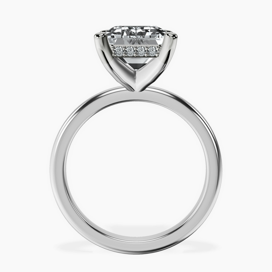 Platinum Mildred Hidden Halo Solitaire Lab Diamond Ring side right image one