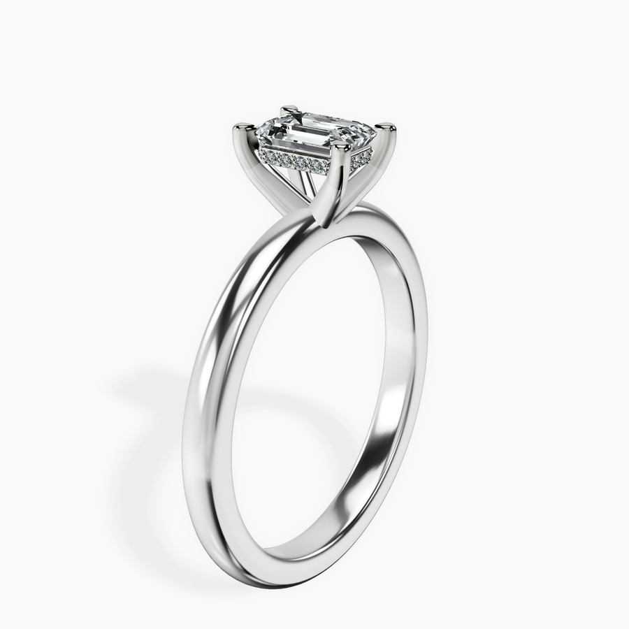 Platinum Mildred Hidden Halo Solitaire Lab Diamond Ring standing product image one