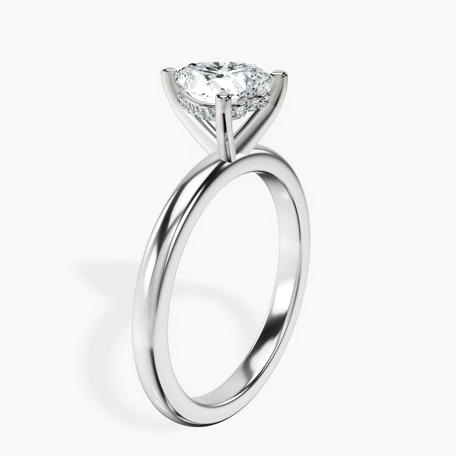 Platinum Mildred Hidden Halo Solitaire Lab Diamond Ring standing product image one