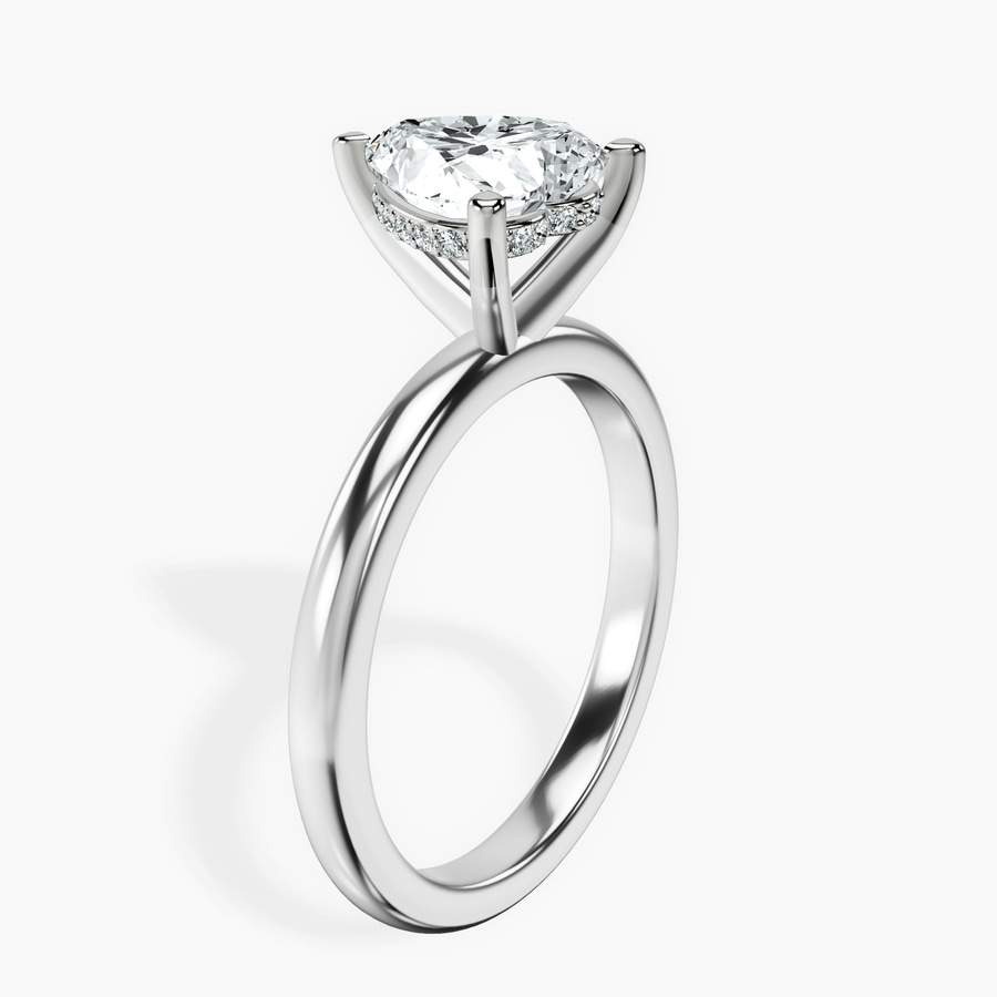 Platinum Mildred Hidden Halo Solitaire Lab Diamond Ring standing product image one