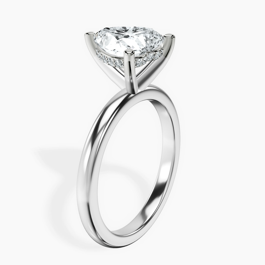 Platinum Mildred Hidden Halo Solitaire Lab Diamond Ring standing product image one