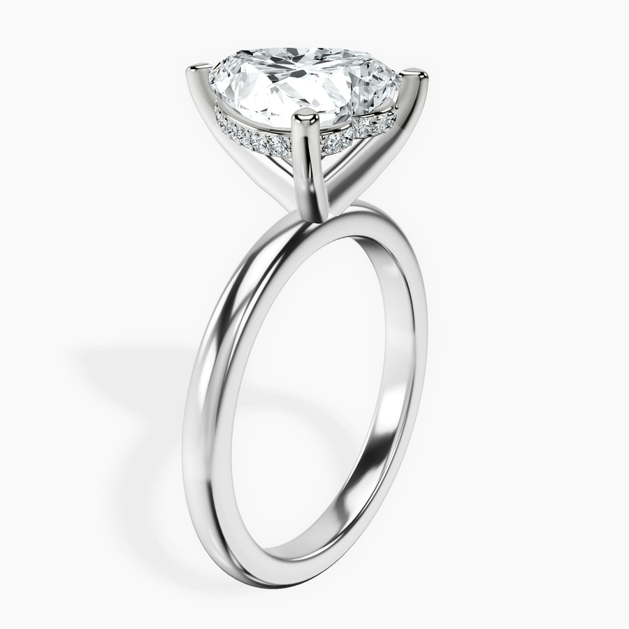 Platinum Mildred Hidden Halo Solitaire Lab Diamond Ring standing product image one