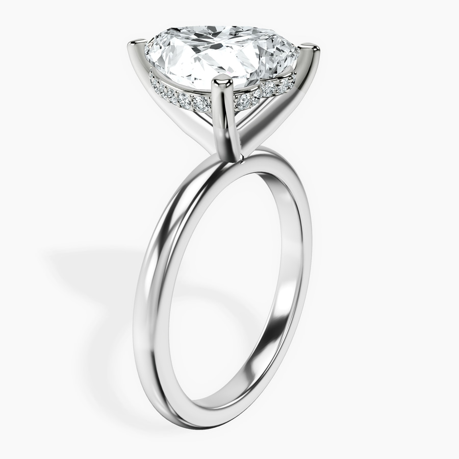 Platinum Mildred Hidden Halo Solitaire Lab Diamond Ring standing product image one