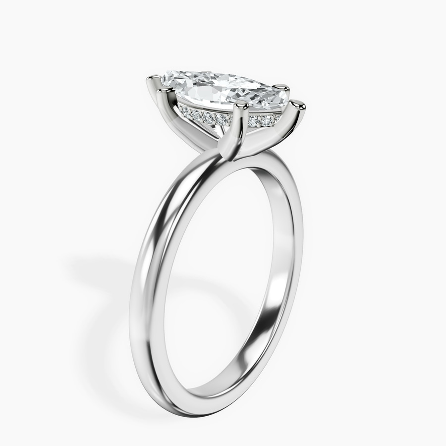 Platinum Mildred Hidden Halo Solitaire Lab Diamond Ring standing product image one