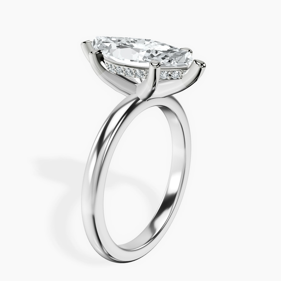 Platinum Mildred Hidden Halo Solitaire Lab Diamond Ring standing product image one
