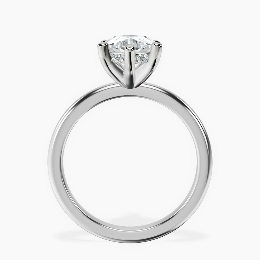 Platinum Mildred Hidden Halo Solitaire Lab Diamond Ring side right image one