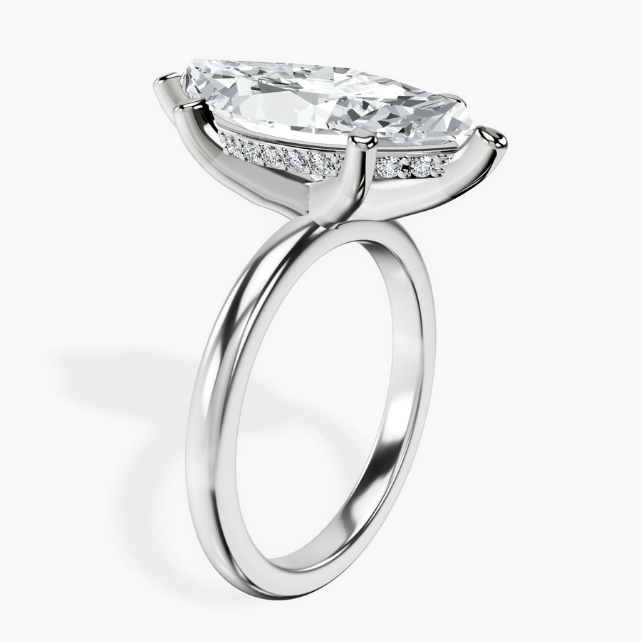 10kt White Gold Mildred Hidden Halo Solitaire Lab Diamond Ring standing product image one