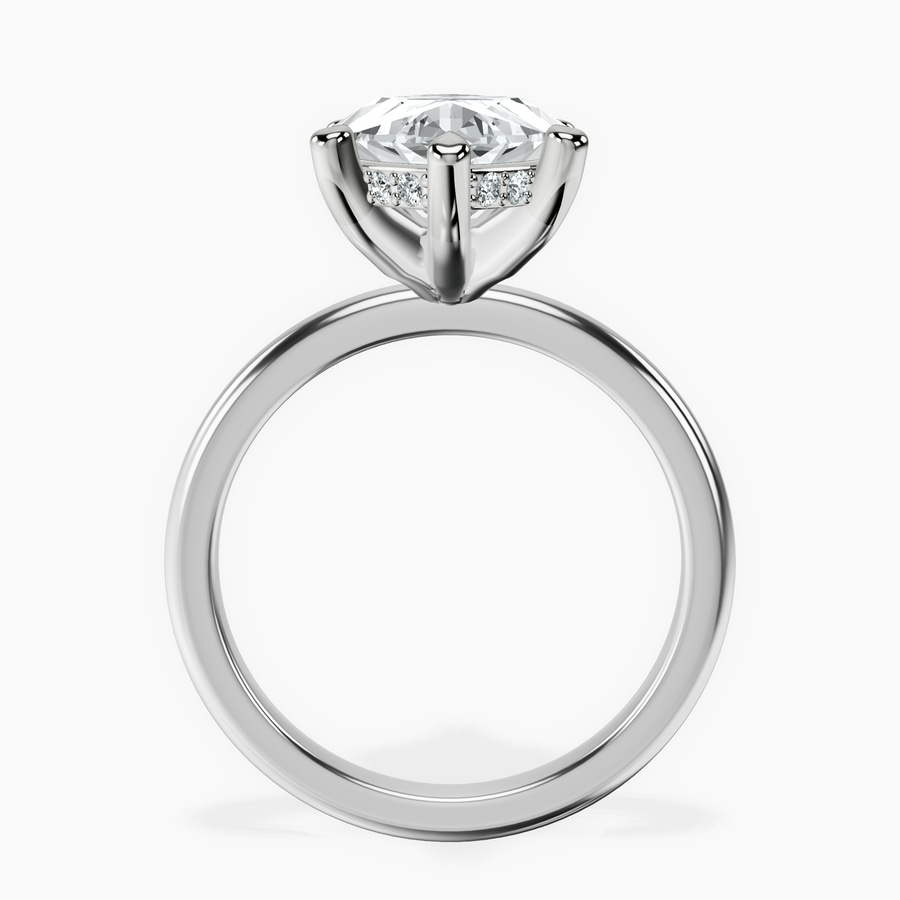 10kt White Gold Mildred Hidden Halo Solitaire Lab Diamond Ring side right image one