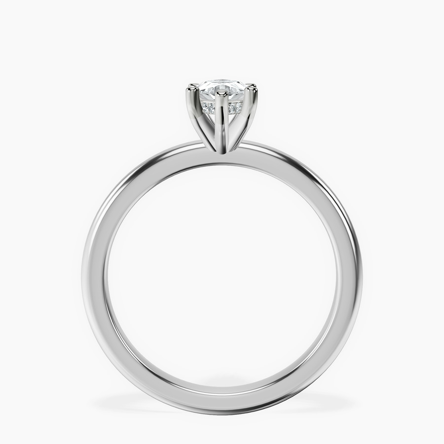 18ct White Gold Mildred Hidden Halo Solitaire Lab Diamond Ring side right image one
