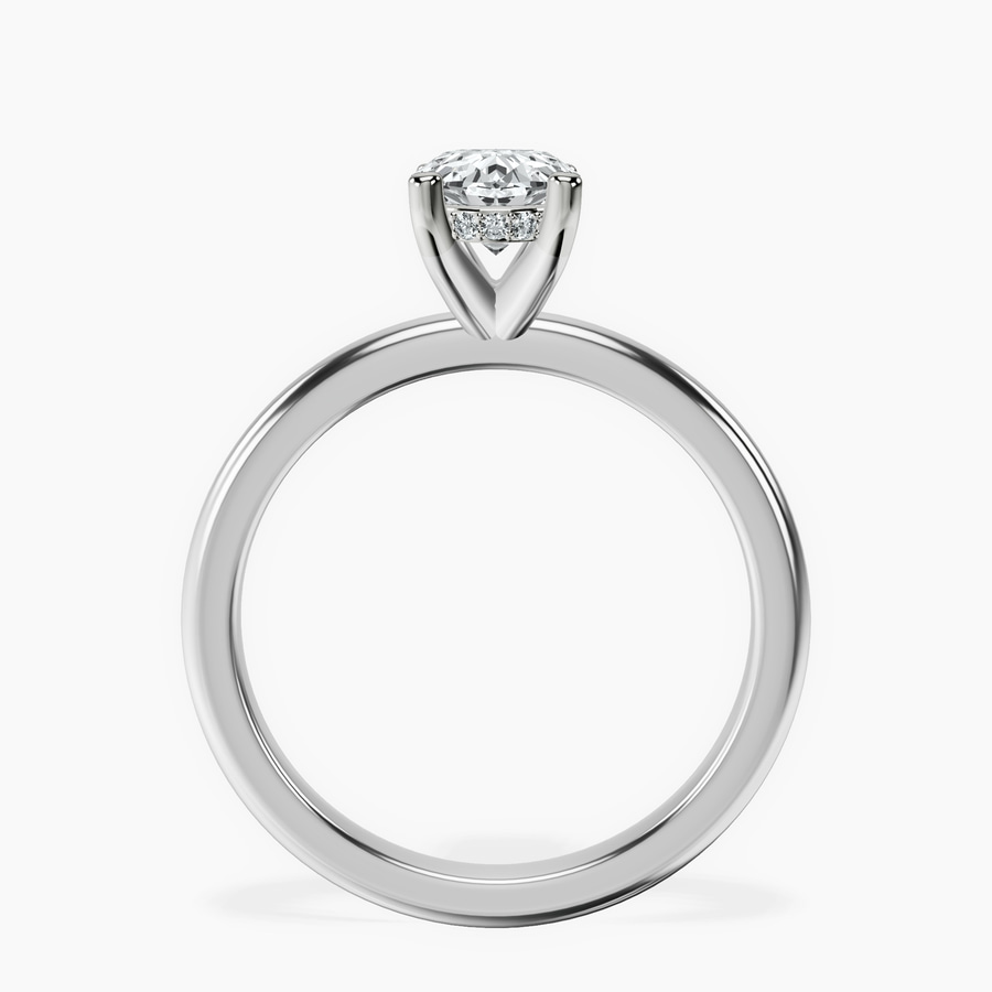 18kt White Gold Mildred Hidden Halo Solitaire Lab Diamond Ring side right image one