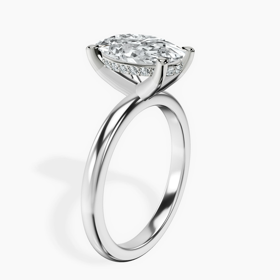 Platinum Mildred Hidden Halo Solitaire Lab Diamond Ring standing product image one