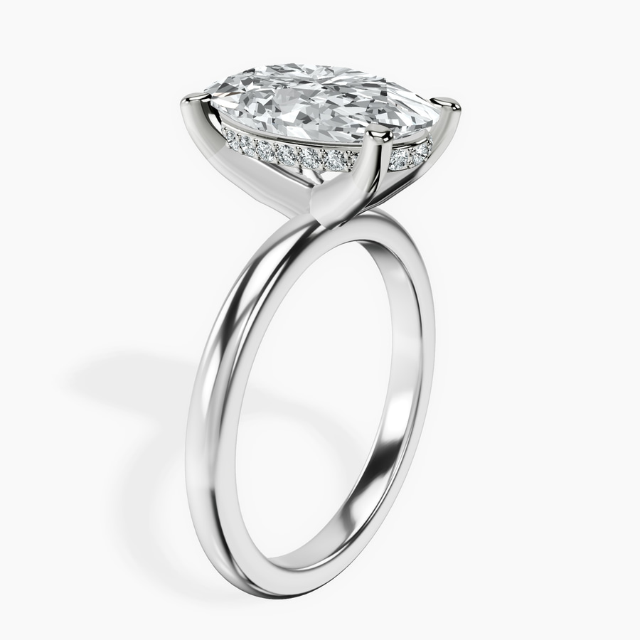 Platinum Mildred Hidden Halo Solitaire Lab Diamond Ring standing product image one