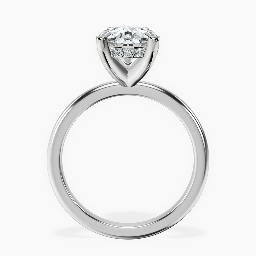 Platinum Mildred Hidden Halo Solitaire Lab Diamond Ring side right image one