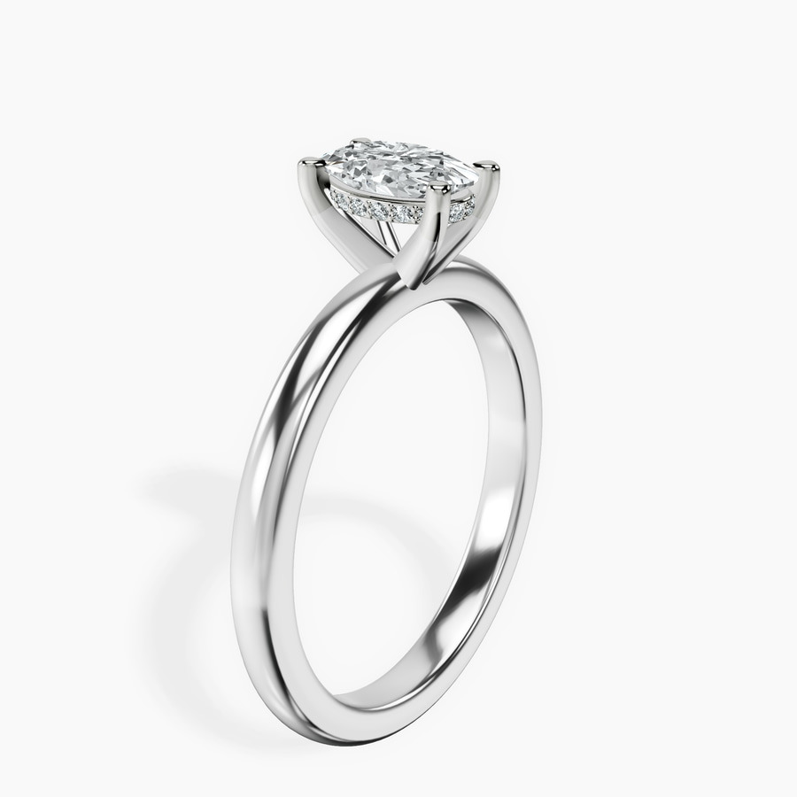 Platinum Mildred Hidden Halo Solitaire Lab Diamond Ring standing product image one