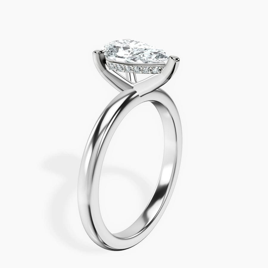 Platinum Mildred Hidden Halo Solitaire Lab Diamond Ring standing product image one