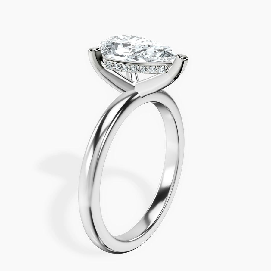 Platinum Mildred Hidden Halo Solitaire Lab Diamond Ring standing product image one