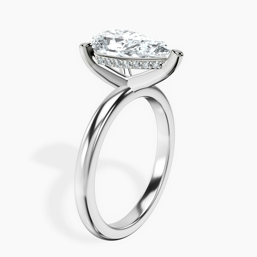 Platinum Mildred Hidden Halo Solitaire Lab Diamond Ring standing product image one