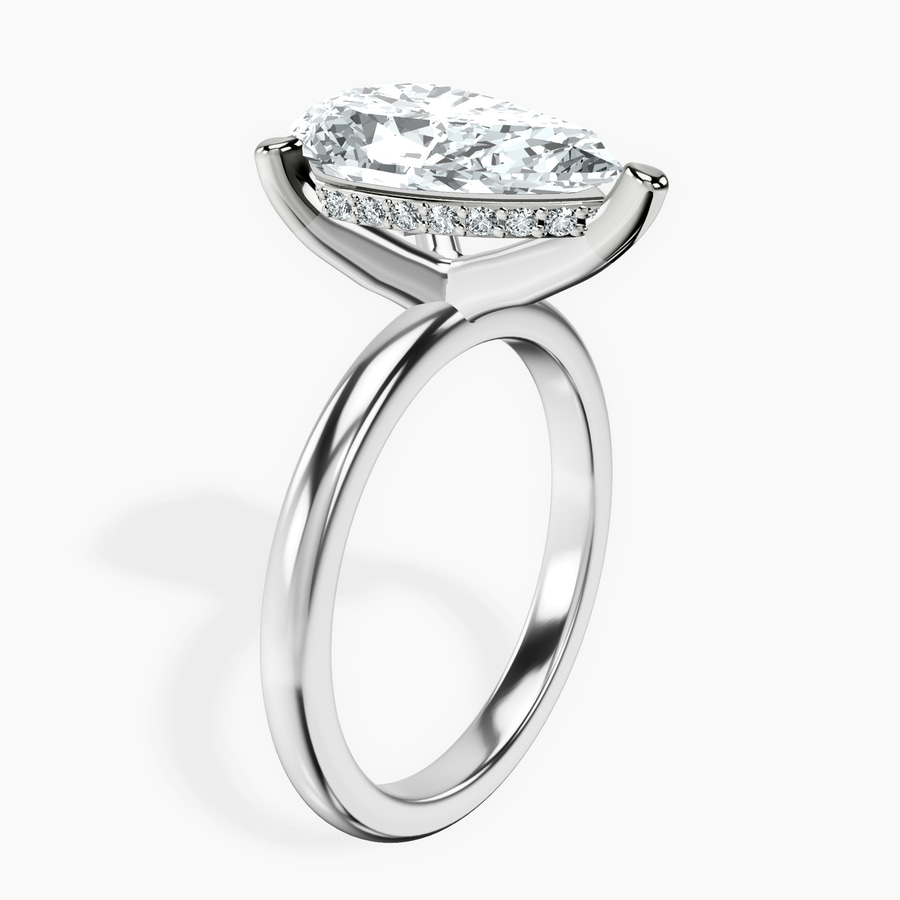 10kt White Gold Mildred Hidden Halo Solitaire Lab Diamond Ring standing product image one